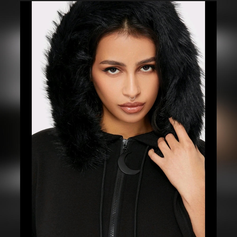 Killstar Black Hooded Poncho Sweater - Picture 9 of 10